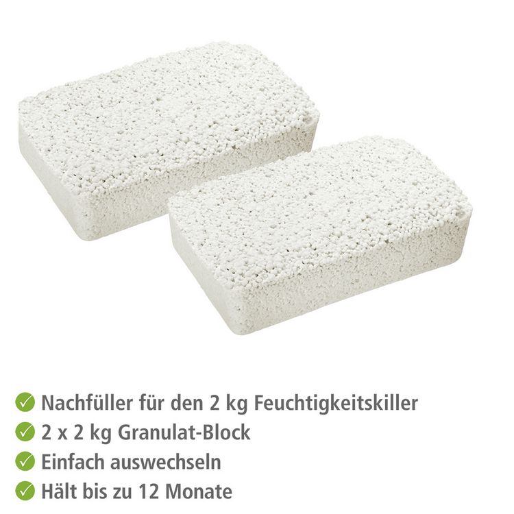 Produktbild: Feuchtigkeitskiller 2 x 2 kg Nachf&uuml;llpack, Raumentfeuchter