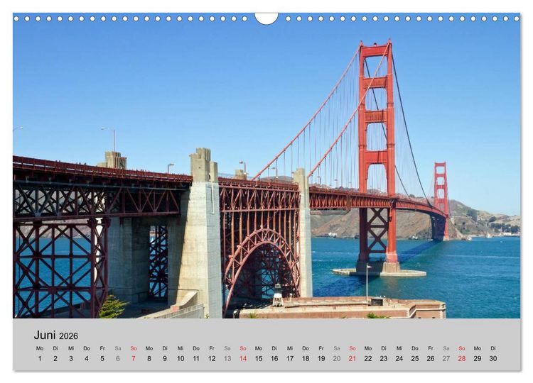 Produktbild: GOLDEN GATE BRIDGE Faszination San Francisco (Wandkalender 2026 DIN A3 quer), CALVENDO Monatskalender