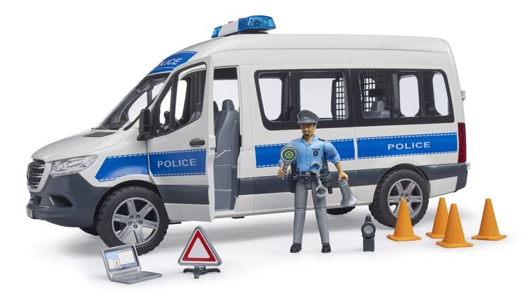 Produktbild: bruder 02683 MB Sprinter Polizei Einsatzfahrzeug mit Polizist und L+S
