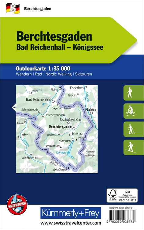 Produktbild: K&uuml;mmerly+Frey Outdoorkarte Deutschland 8 Berchtesgaden 1:35.000
