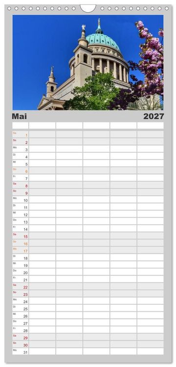 Produktbild: Familienplaner 2027 - POTSDAM. Du bist so sch&ouml;n mit 5 Spalten (Wandkalender, 21 x 45 cm) CALVENDO