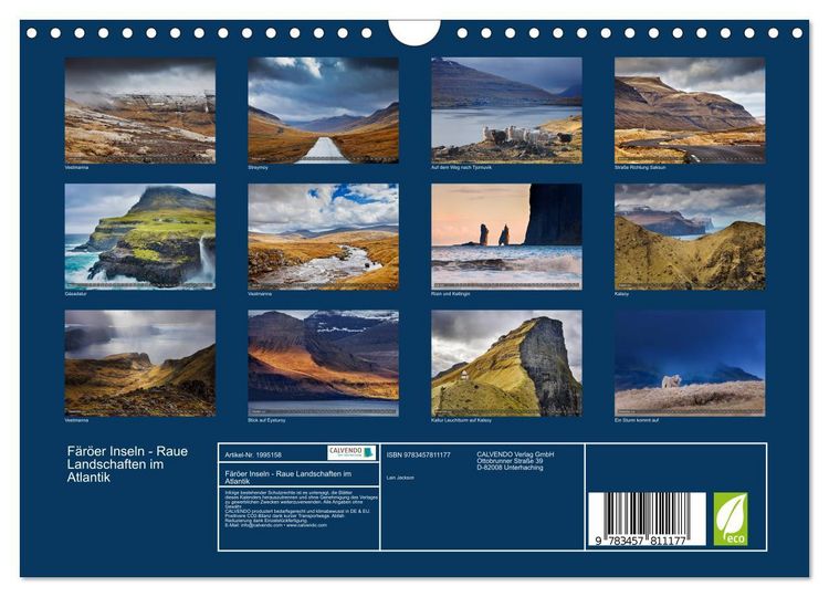 Produktbild: F&auml;r&ouml;er Inseln - Raue Landschaften im Atlantik (Wandkalender 2026 DIN A4 quer), CALVENDO Monatskalender