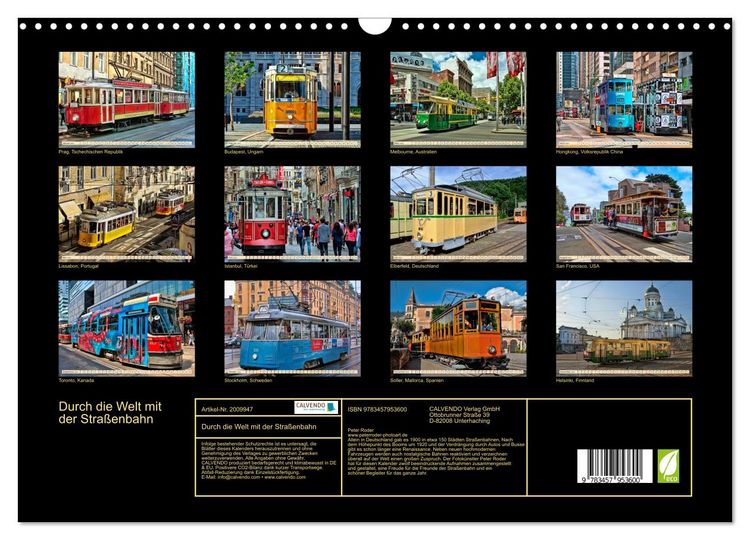 Produktbild: Durch die Welt mit der Stra&szlig;enbahn (Wandkalender 2026 DIN A3 quer), CALVENDO Monatskalender