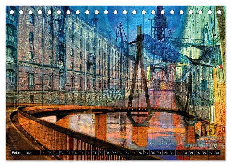 Produktbild: Hamburg Abstrakt (Tischkalender 2026 DIN A5 quer), CALVENDO Monatskalender