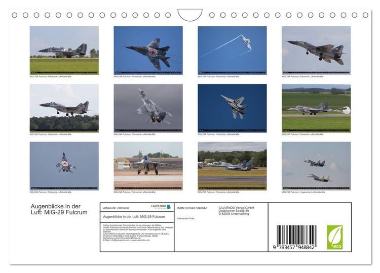 Produktbild: Augenblicke in der Luft: MiG-29 Fulcrum (Wandkalender 2026 DIN A4 quer), CALVENDO Monatskalender