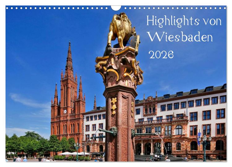 Produktbild: Highlights von Wiesbaden (Wandkalender 2026 DIN A3 quer), CALVENDO Monatskalender
