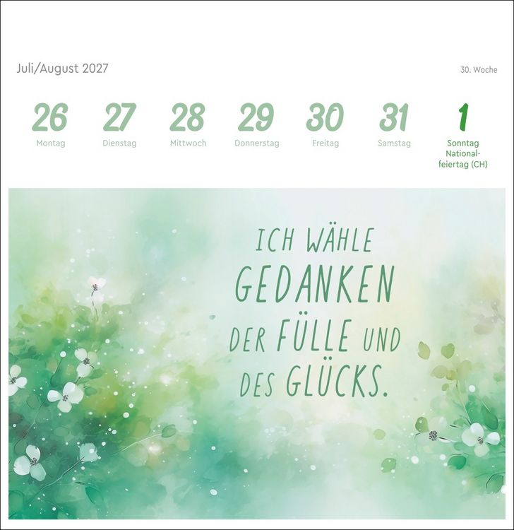 Produktbild: Ich bin einzigartig und wertvoll Premium-Postkartenkalender 2027 - 53 Affirmationskarten f&uuml;r das Jahr