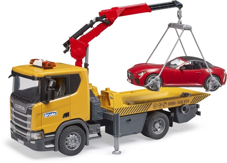 Produktbild: bruder 03552 Scania Super 560R Abschlepp-LKW mit L+S Modul + BRUDER Roadster
