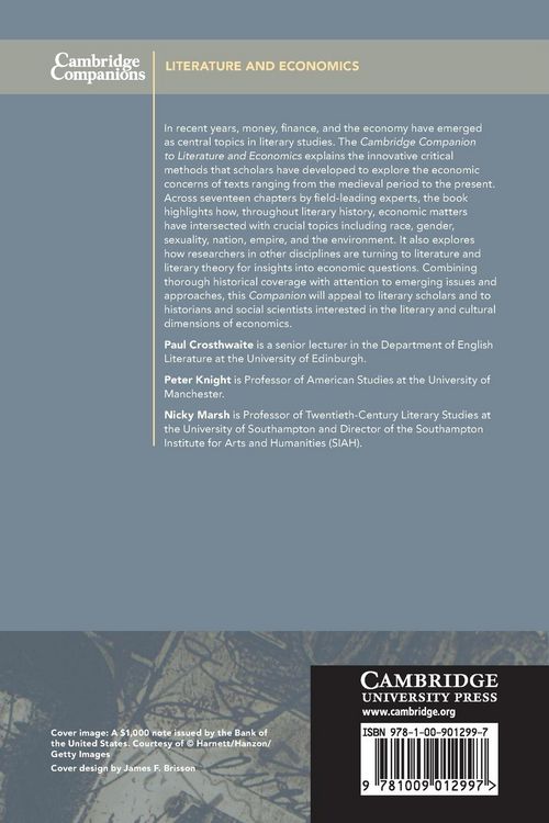 Produktbild: The Cambridge Companion to Literature and Economics