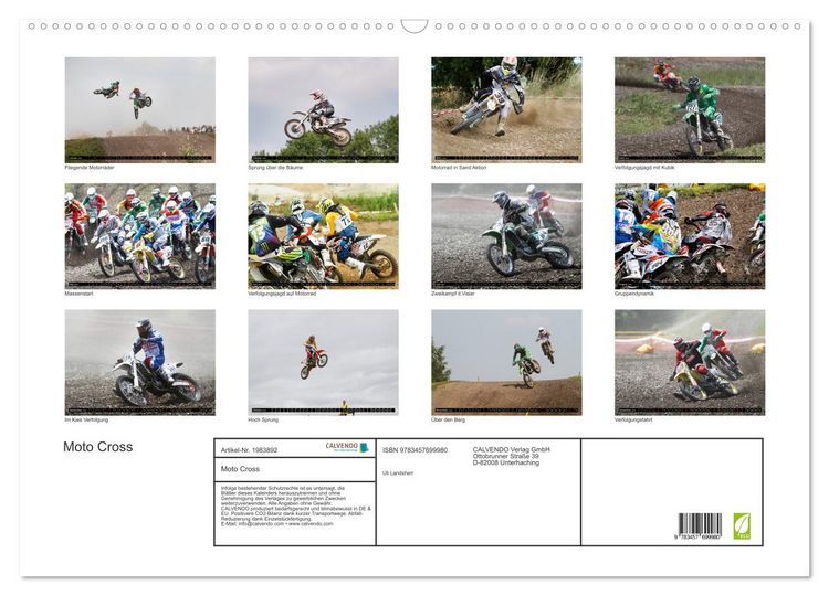Produktbild: Moto Cross (Wandkalender 2026 DIN A2 quer), CALVENDO Monatskalender