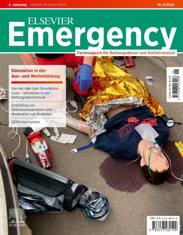 Produktbild: ELSEVIER Emergency. Simulation in der Aus- und Weiterbildung. 6/2024: Fachmagazin f&uuml;r Rettungsdienst und Notfallmedizin