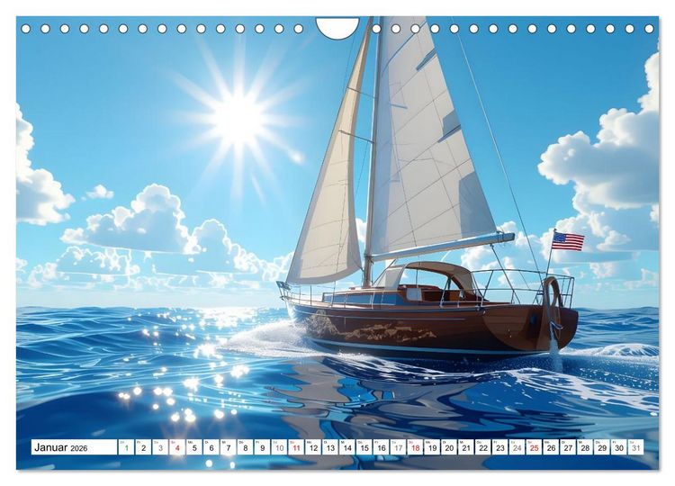 Produktbild: Sehnsucht nach Segeln (Wandkalender 2026 DIN A4 quer), CALVENDO Monatskalender
