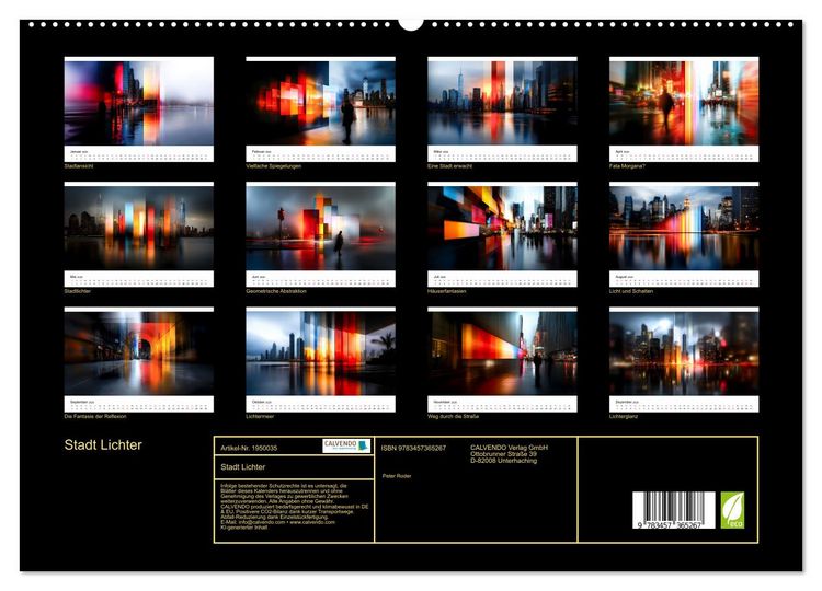 Produktbild: Stadt Lichter (hochwertiger Premium Wandkalender 2026 DIN A2 quer), Kunstdruck in Hochglanz