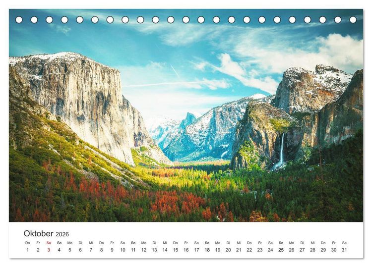 Produktbild: Yosemite - Einzigartige Naturspektakel (Tischkalender 2026 DIN A5 quer), CALVENDO Monatskalender