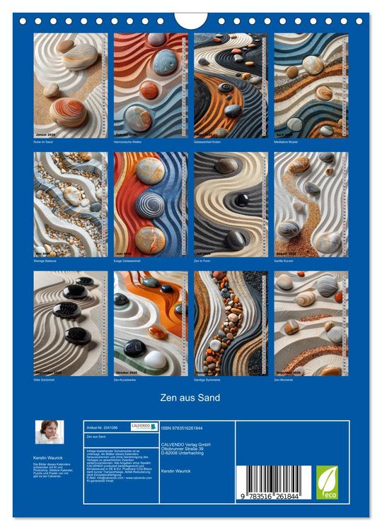 Produktbild: Zen aus Sand (Wandkalender 2026 DIN A4 hoch), CALVENDO Monatskalender