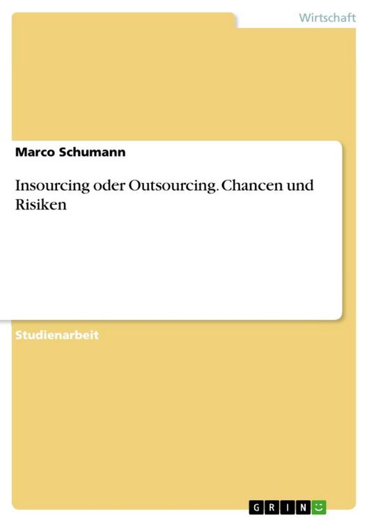 Produktbild: Insourcing - Outsourcing