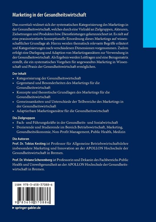 Produktbild: Marketing in der Gesundheitswirtschaft