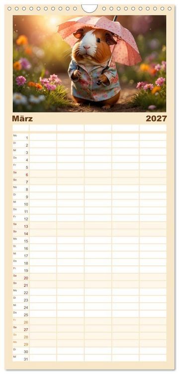 Produktbild: Familienplaner 2027 - Meerschweinchen mal anders! mit 5 Spalten (Wandkalender, 21 x 45 cm) CALVENDO