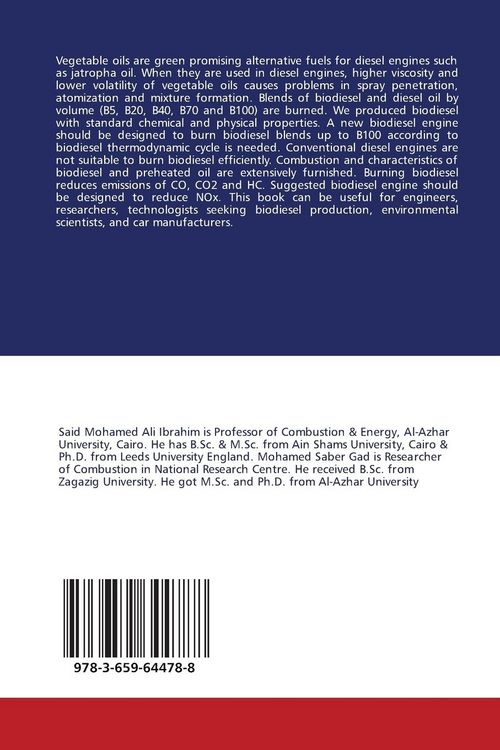 Produktbild: Combustion and Emission Characteristics of Biodiesel in Diesel Engines