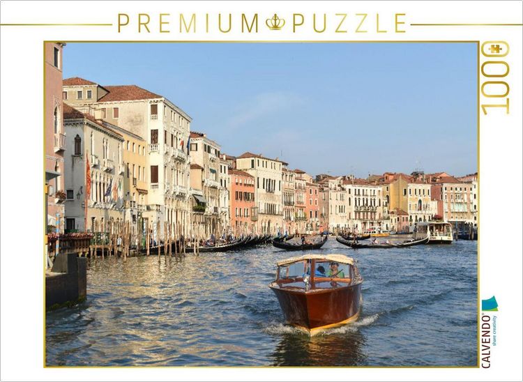 Produktbild: CALVENDO Puzzle Wassertaxi auf dem Canal Grande in Venedig | 1000 Teile Lege-Gr&ouml;&szlig;e 64x48cm Foto-Puzzle f&uuml;r gl&uuml;ckliche Stunden