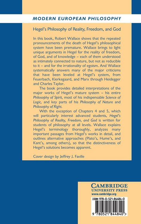 Produktbild: Hegel's Philosophy of Reality, Freedom, and God