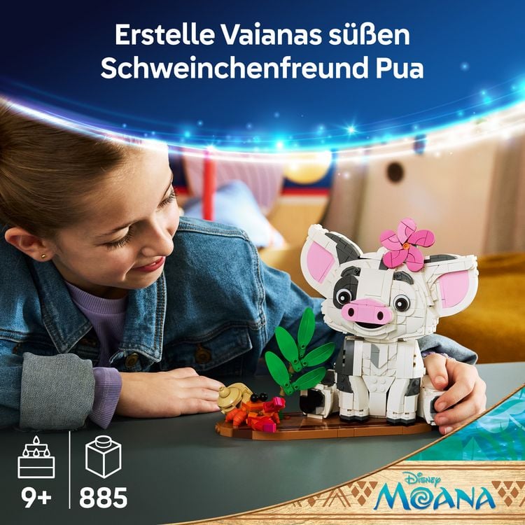 Produktbild: LEGO ǀ Disney 43292 Vaiana Pua, Schwein zum Bauen und Spielen, Zimmerdeko f&uuml;r Fans ab 9 Jahren