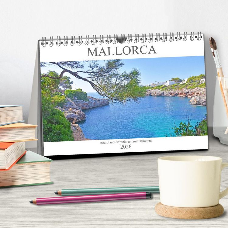 Produktbild: Mallorca - Azurblaues Mittelmeer zum Tr&auml;umen (Tischkalender 2026 DIN A5 quer), CALVENDO Monatskalender