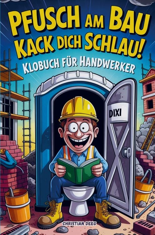 Produktbild: Pfusch am Bau Kack dich schlau! - Das Klobuch f&uuml;r Handwerker: Lustige Sammlung aus unn&uuml;tzem Wissen, schr&auml;gen Baustellengeschichten und R&auml;tseln