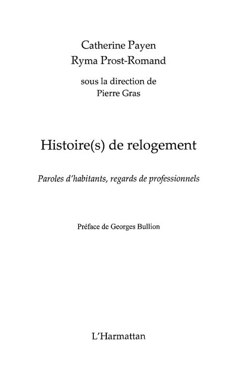 Produktbild: Histoire(s) de relogement