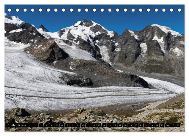 Produktbild: Fantastische Schweizer Bergwelt - Gipfel und Gletscher (Tischkalender 2026 DIN A5 quer), CALVENDO Monatskalender