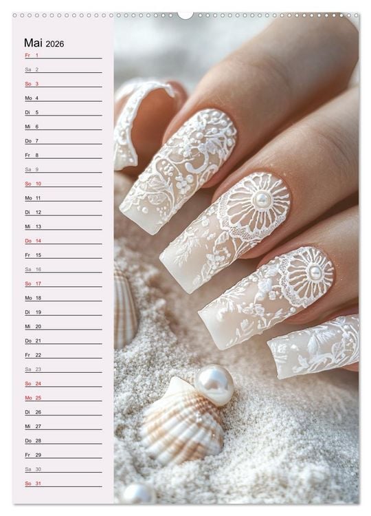 Produktbild: Nageldesign. Au&szlig;ergew&ouml;hnliche Fingern&auml;gel (hochwertiger Premium Wandkalender 2026 DIN A2 hoch), Kunstdruck in Hochglanz