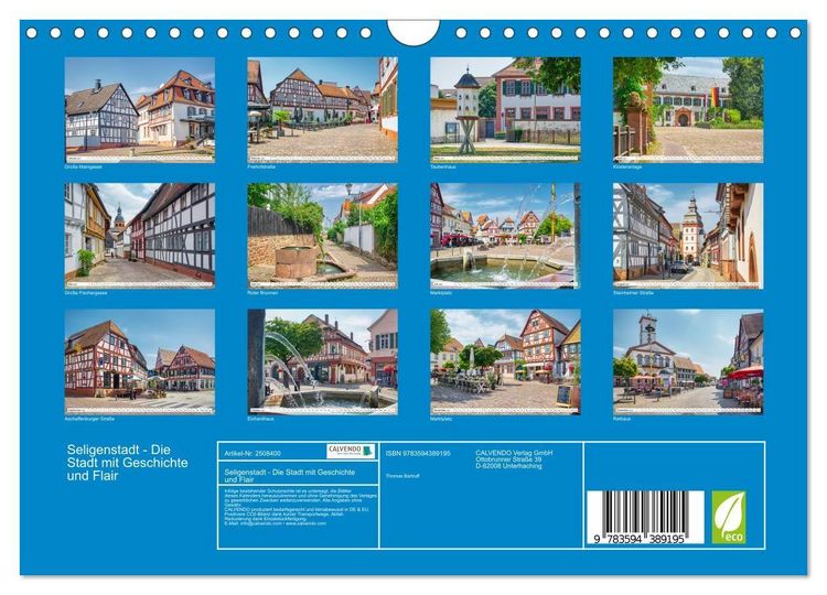 Produktbild: Seligenstadt - Die Stadt mit Geschichte und Flair (Wandkalender 2027 DIN A4 quer), CALVENDO Monatskalender