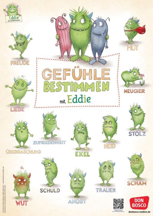 Produktbild: Das gro&szlig;e Gef&uuml;hle-Bestimmungsposter mit Eddie, dem Gef&uuml;hlemonster