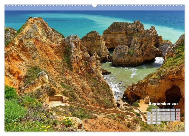 Produktbild: Portugals Traumk&uuml;ste Algarve (hochwertiger Premium Wandkalender 2026 DIN A2 quer), Kunstdruck in Hochglanz