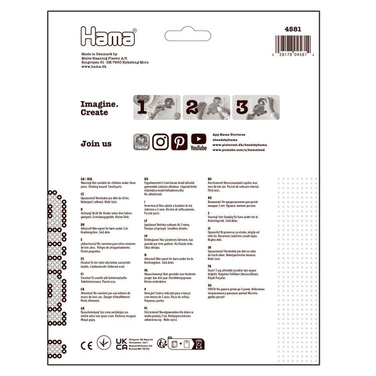 Produktbild: Hama Stiftplatten Quadrat gro&szlig; 4 St&uuml;ck Blister