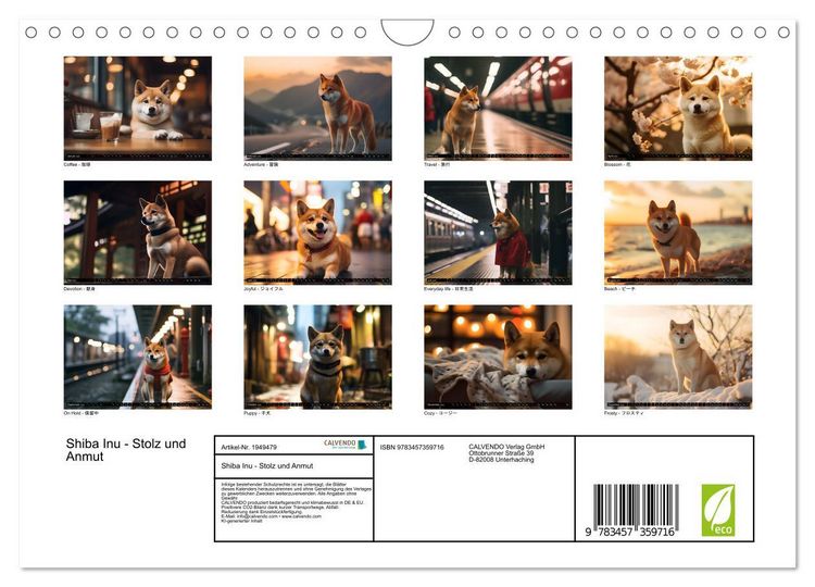 Produktbild: Shiba Inu - Stolz und Anmut (Wandkalender 2026 DIN A4 quer), CALVENDO Monatskalender