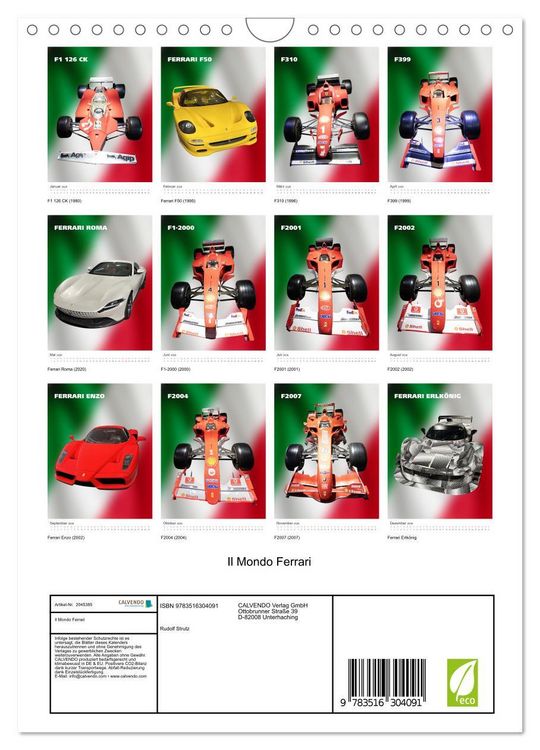 Produktbild: Il Mondo Ferrari (Wandkalender 2026 DIN A4 hoch), CALVENDO Monatskalender