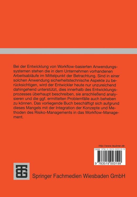 Produktbild: Wissensbasierte Bedrohungs- und Risikoanalyse Workflow-basierter Anwendungssysteme