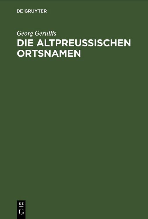 Produktbild: Die altpreu&szlig;ischen Ortsnamen