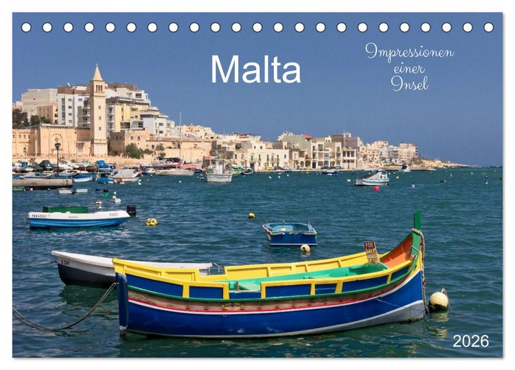 Produktbild: Malta. Impressionen einer Insel (Tischkalender 2026 DIN A5 quer), CALVENDO Monatskalender