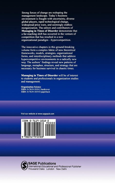 Produktbild: Managing in Times of Disorder
