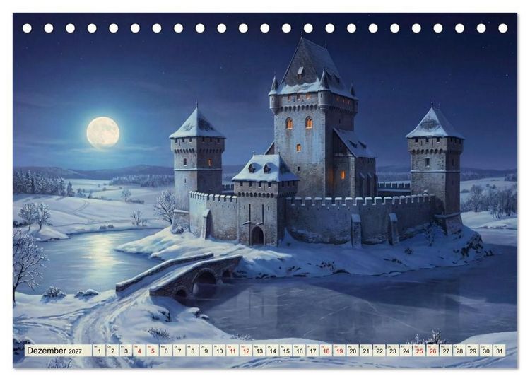 Produktbild: Burgen im Mittelalter (Tischkalender 2027 DIN A5 quer), CALVENDO Monatskalender
