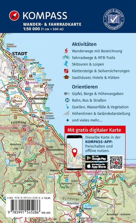 Produktbild: KOMPASS Wanderkarten-Set 205 Wien und Umgebung (2 Karten) 1:50.000