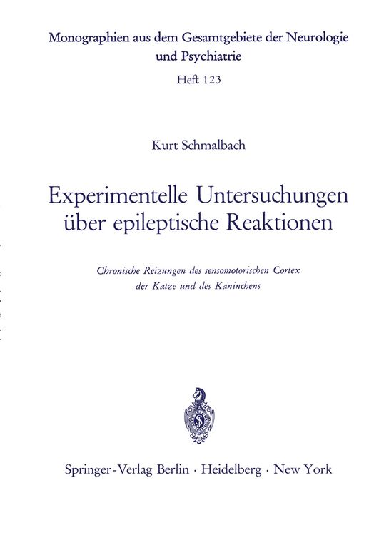 Produktbild: Experimentelle Untersuchungen &uuml;ber epileptische Reaktionen
