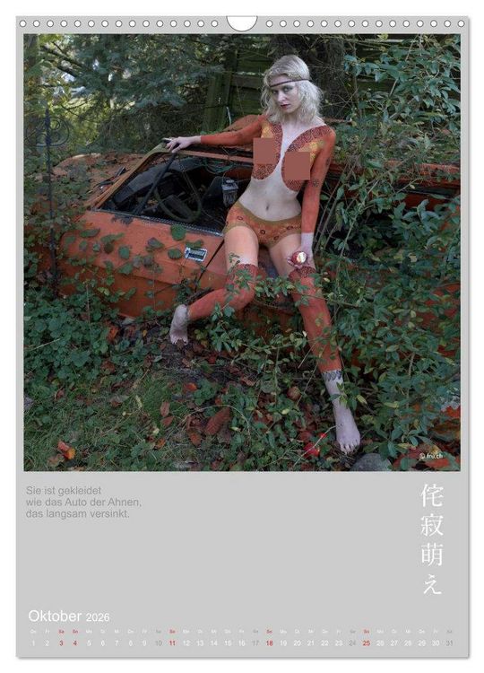 Produktbild: wabi sabi moe - hinrei&szlig;end vergammelt erotisch - Akt/Bodypainting (Wandkalender 2026 DIN A3 hoch), CALVENDO Monatskalender