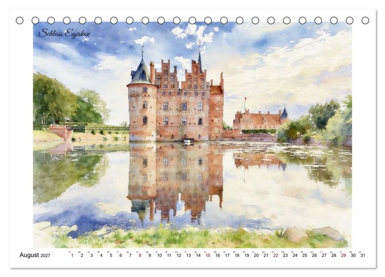 Produktbild: Schl&ouml;ssertour durch D&auml;nemark (Tischkalender 2027 DIN A5 quer), CALVENDO Monatskalender