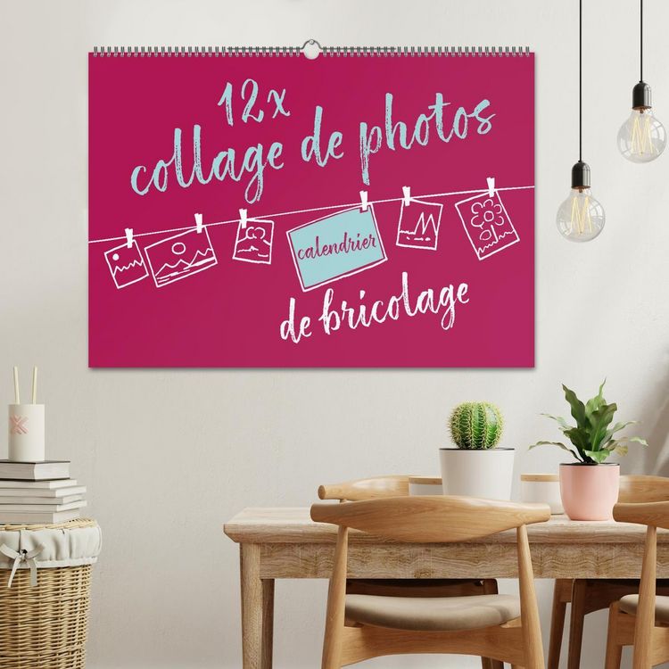 Produktbild: 12 x collage de photos - calendrier de bricolage (Calendrier mural 2026 DIN A2 vertical), CALVENDO calendrier mensuel