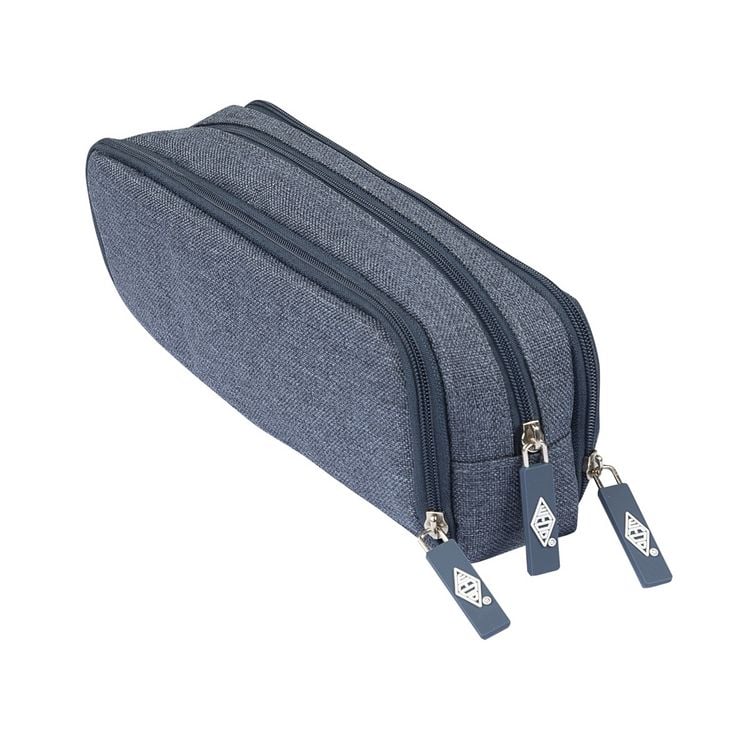 Produktbild: Schlamper M&auml;ppchen Denim jeansblau 23x7,5x8cm 3 Rei&szlig;verschlussf&auml;cher