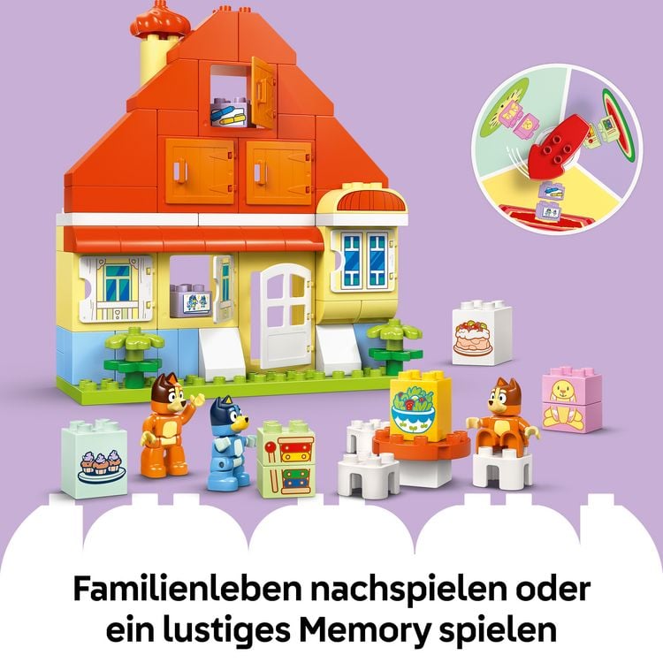 Produktbild: LEGO DUPLO Bluey: Blueys Familienhaus mit Memory-Spiel - Spielzeug 10459