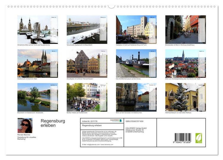 Produktbild: Regensburg erleben (hochwertiger Premium Wandkalender 2026 DIN A2 quer), Kunstdruck in Hochglanz